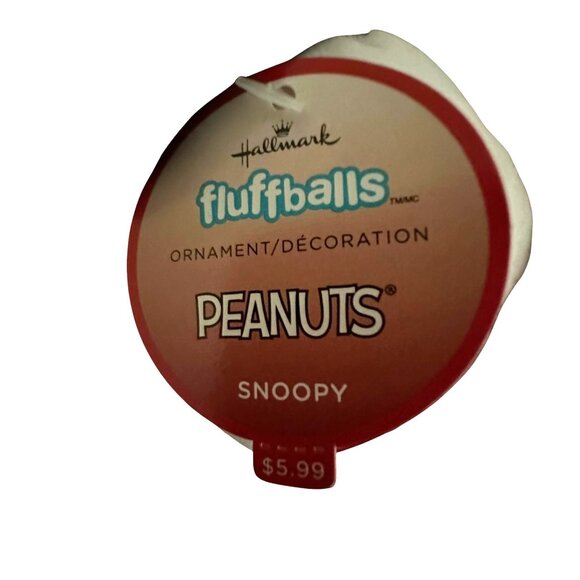 Peanuts Snoopy Plush Ornament Hallmark Fluffballs NWT Toy Dog Collectible - Picture 8 of 9